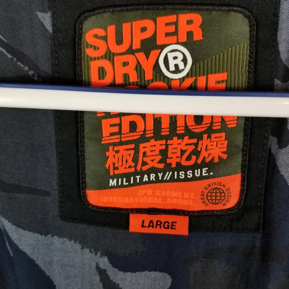 Superdry Field Jacket Men Large Black Rookie Edition Military M5010233A